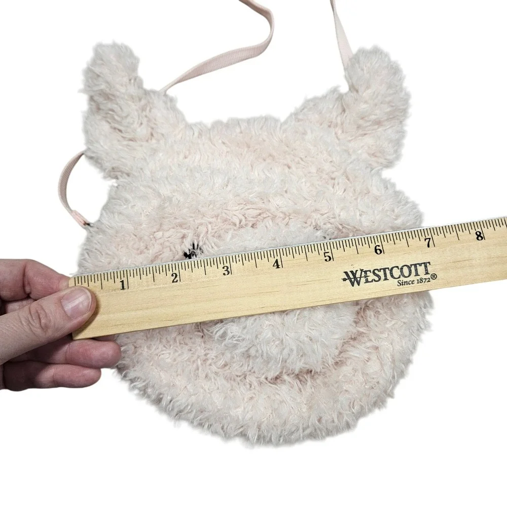 Jellycat Pig‎ Plush Crossbody Bag Kids Pink Faux Fur Shaggy Animal Purse Kawaii